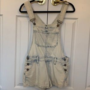 Light Acid wash overall shorts!
